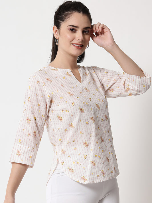 Printed ' Mogra ' top