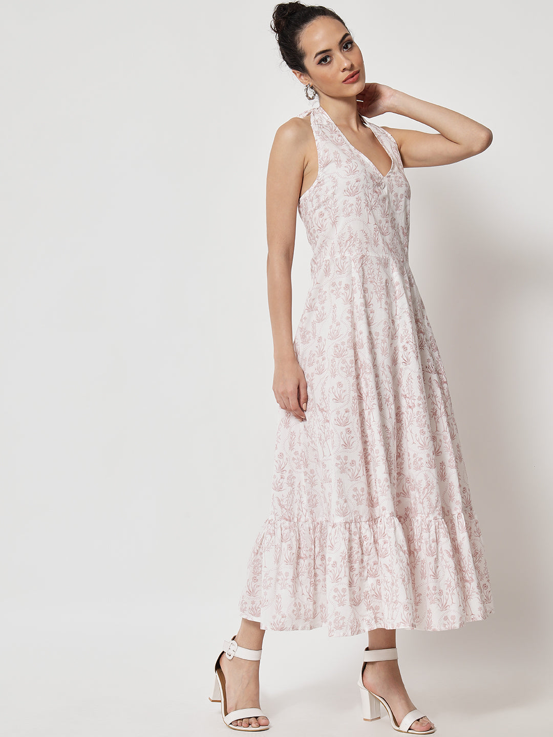 Cotton Printed ' Shajar ' Halter Dress