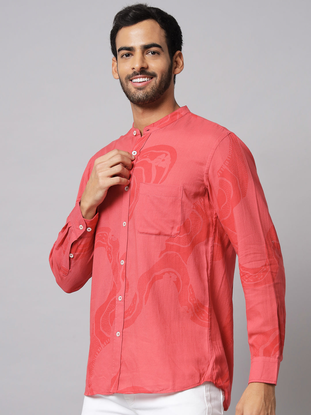 Cotton Printed ' Coral River ' Shirt