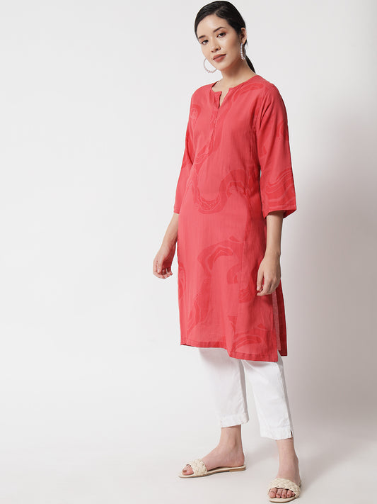 Cotton Printed ' Coral River ' Kurta