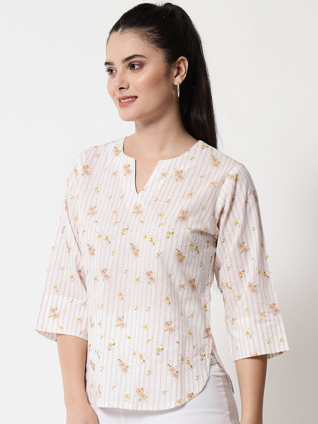 Printed ' Mogra ' top