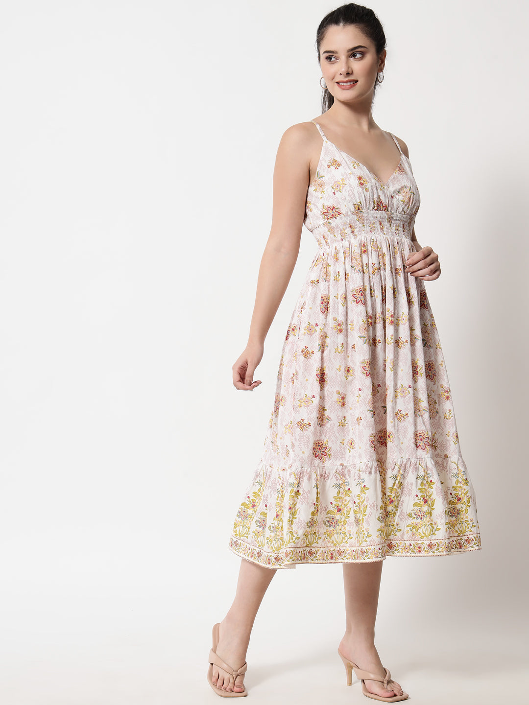 Printed ' Bougainvillea ' Dress