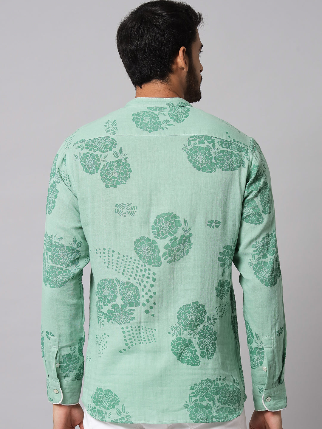 Cotton Printed Sage Green ' Forest ' Shirt