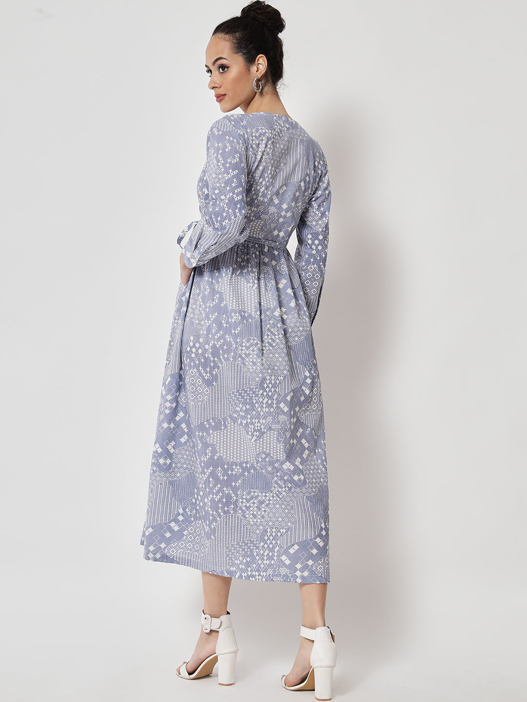 Cotton Printed ' Jharoka ' Wrap Dress