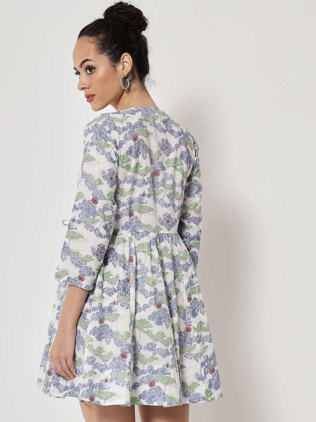 Cotton Printed ' Baadal ' Wrap Dress