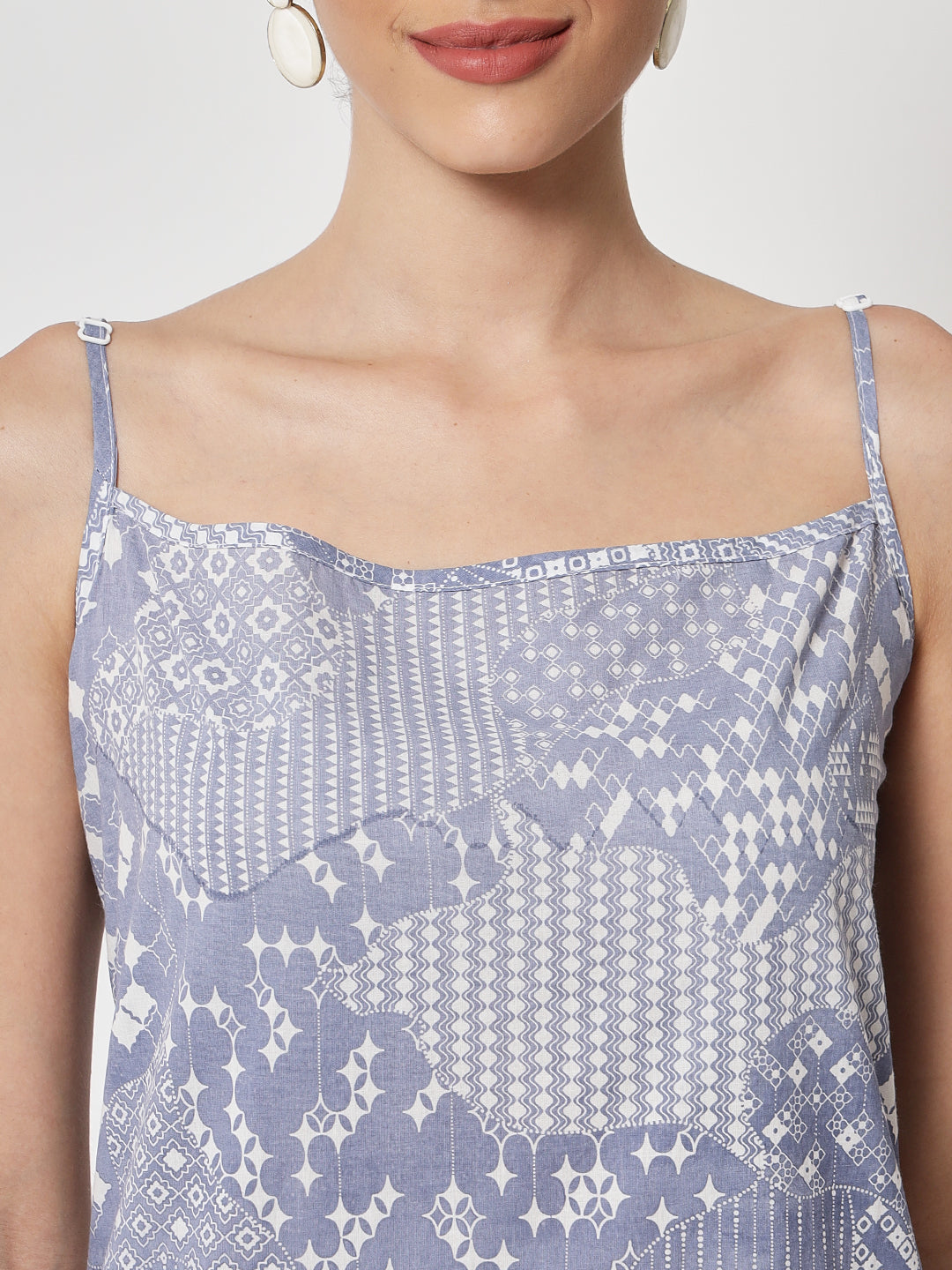 Cotton Printed ' Jharoka ' Strap Kurta