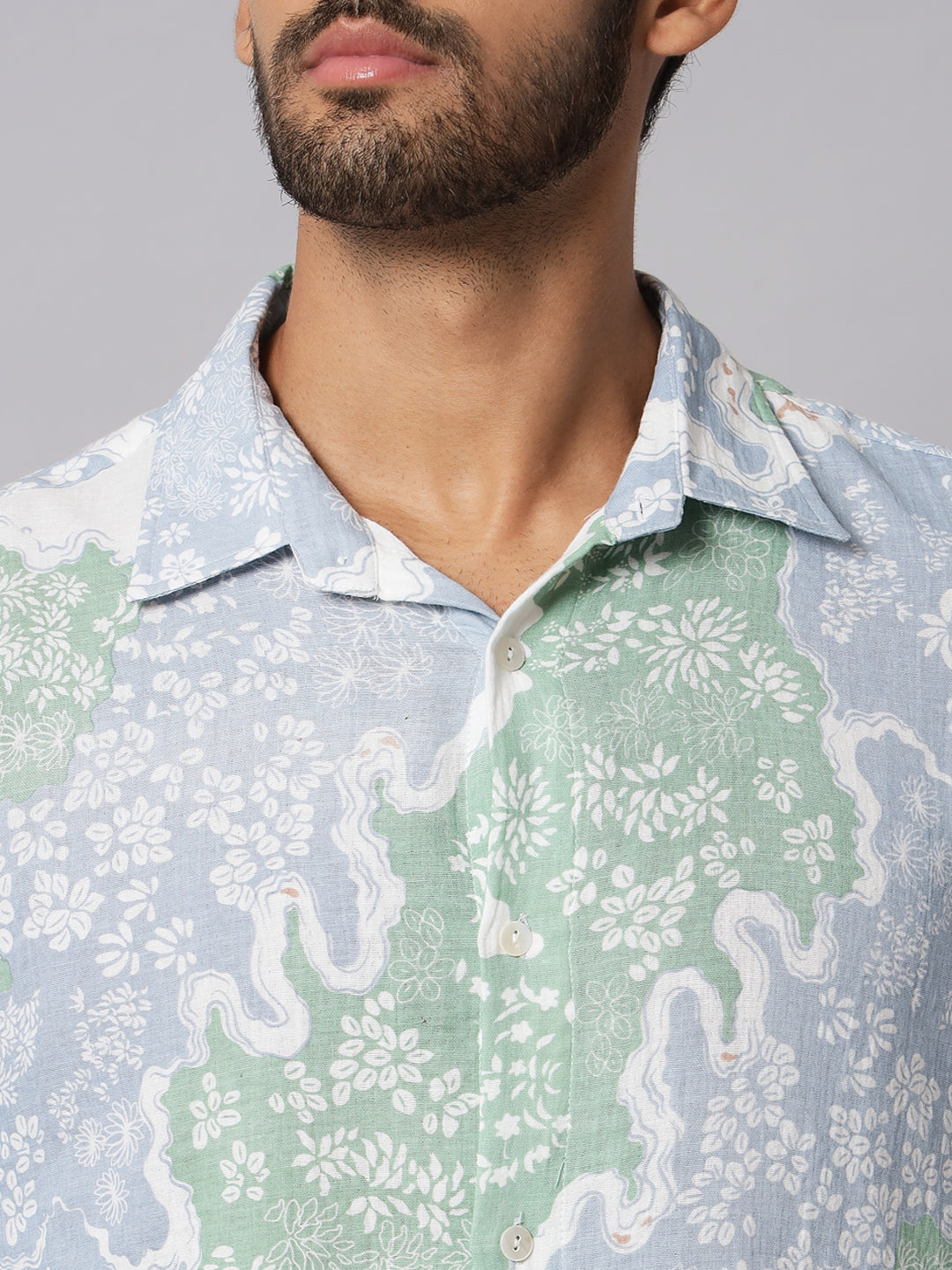 Cotton Printed ' Waterfall ' Shirt
