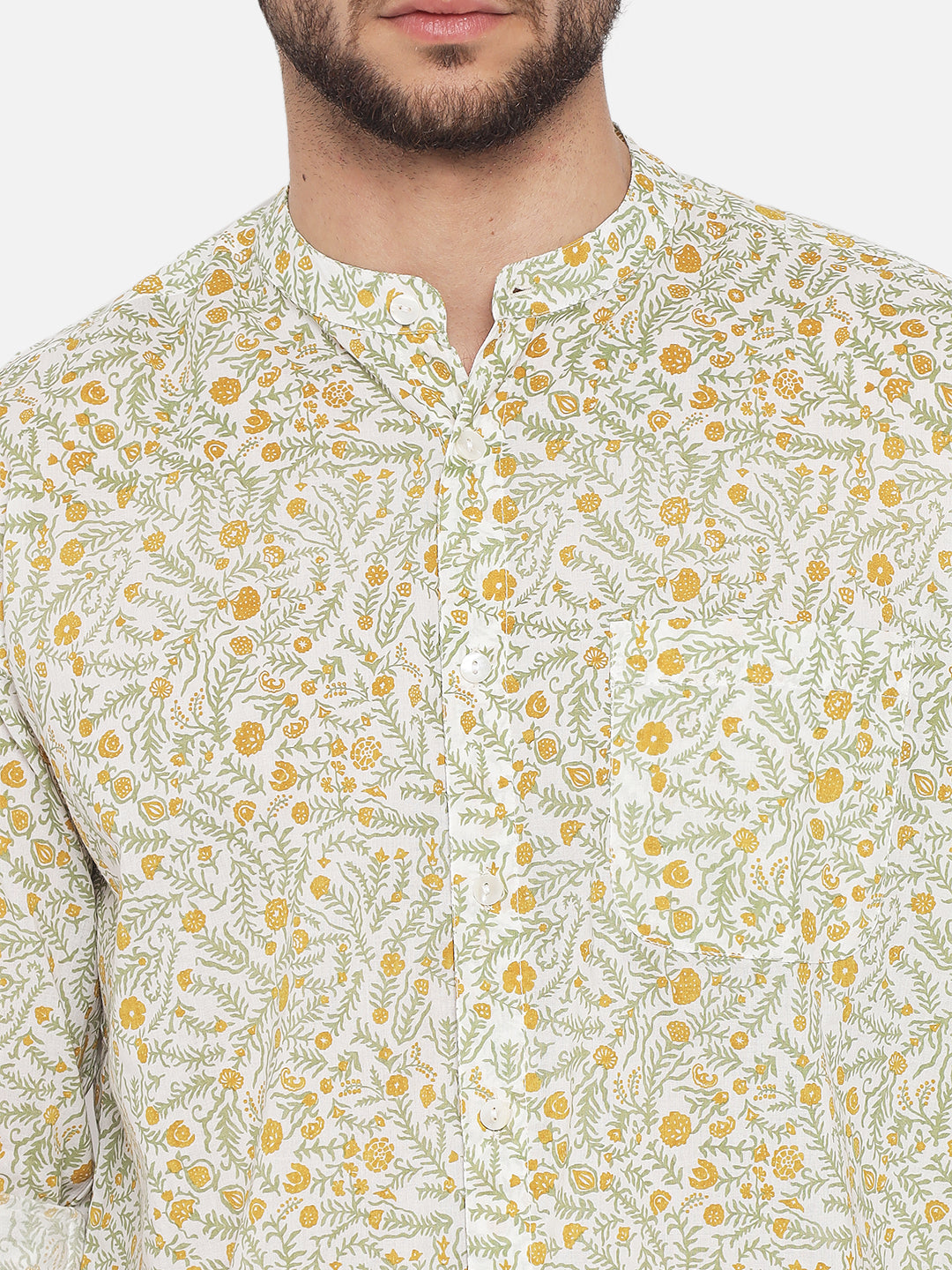 Yellow Green ' Tagetes ' Casual Shirt