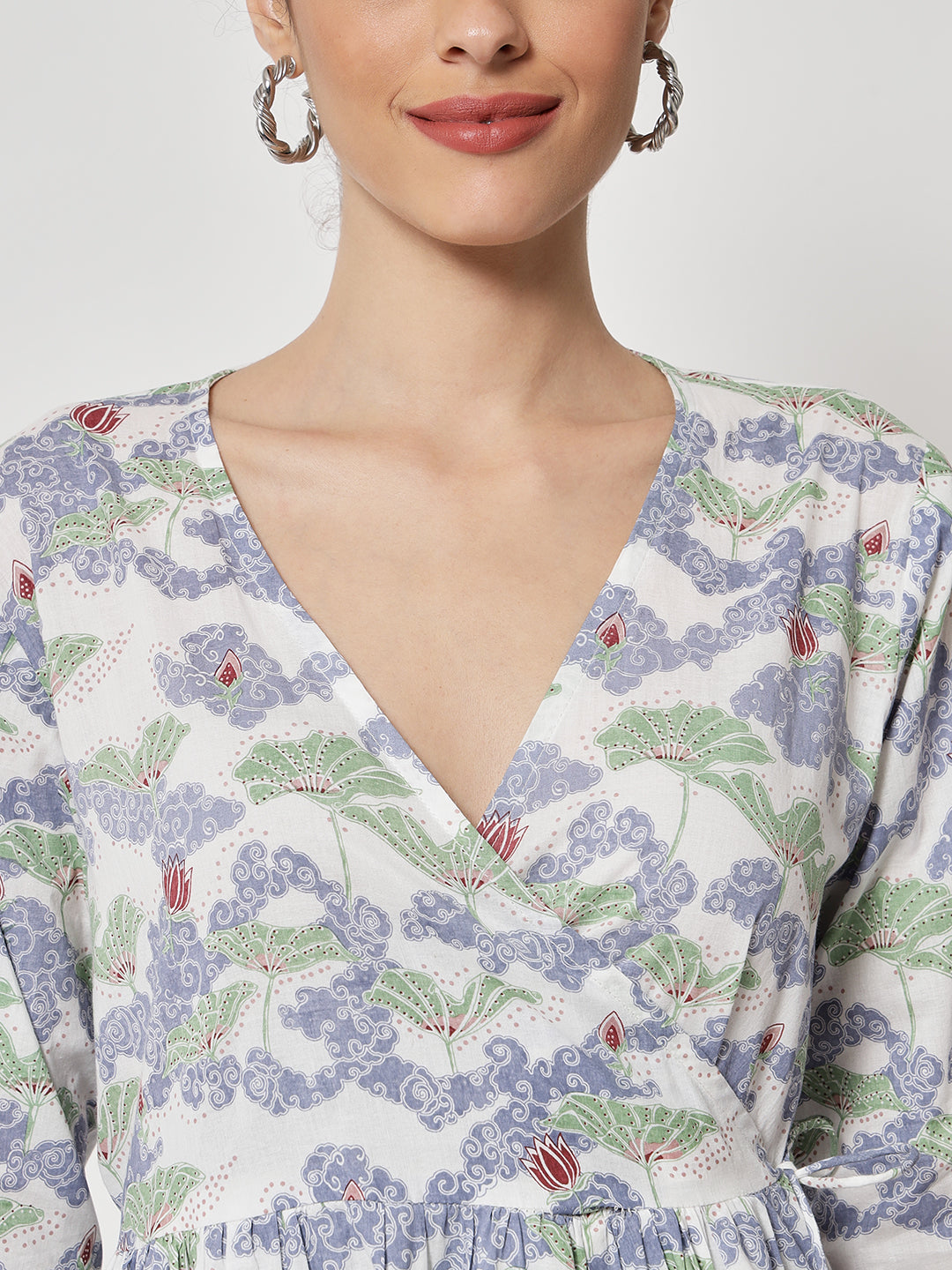 Cotton Printed ' Baadal ' Wrap Dress