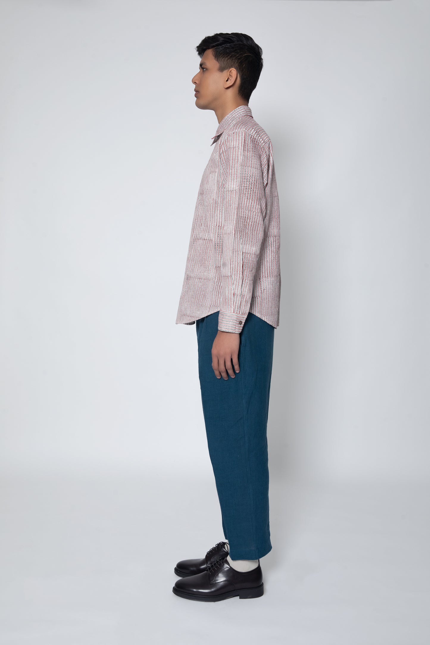 Printed Pencil Stripe Casual Shirt