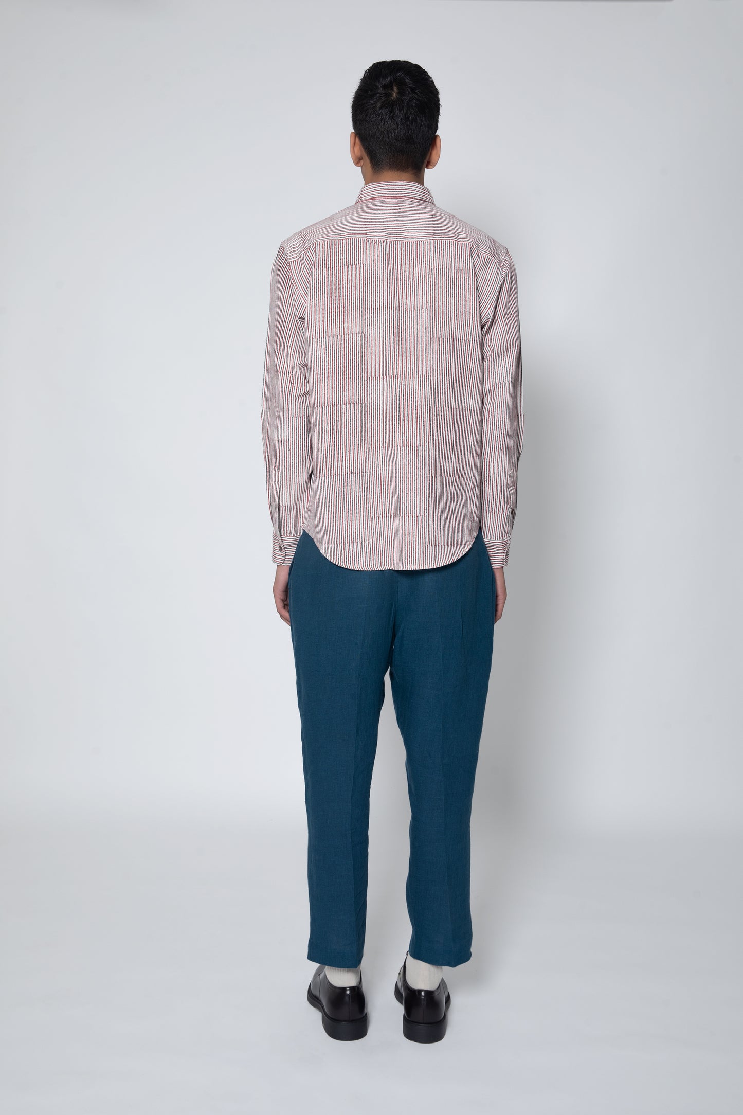 Printed Pencil Stripe Casual Shirt