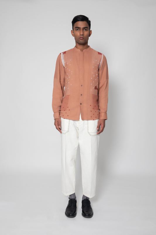 Printed Whirling Dot Casual Shirt