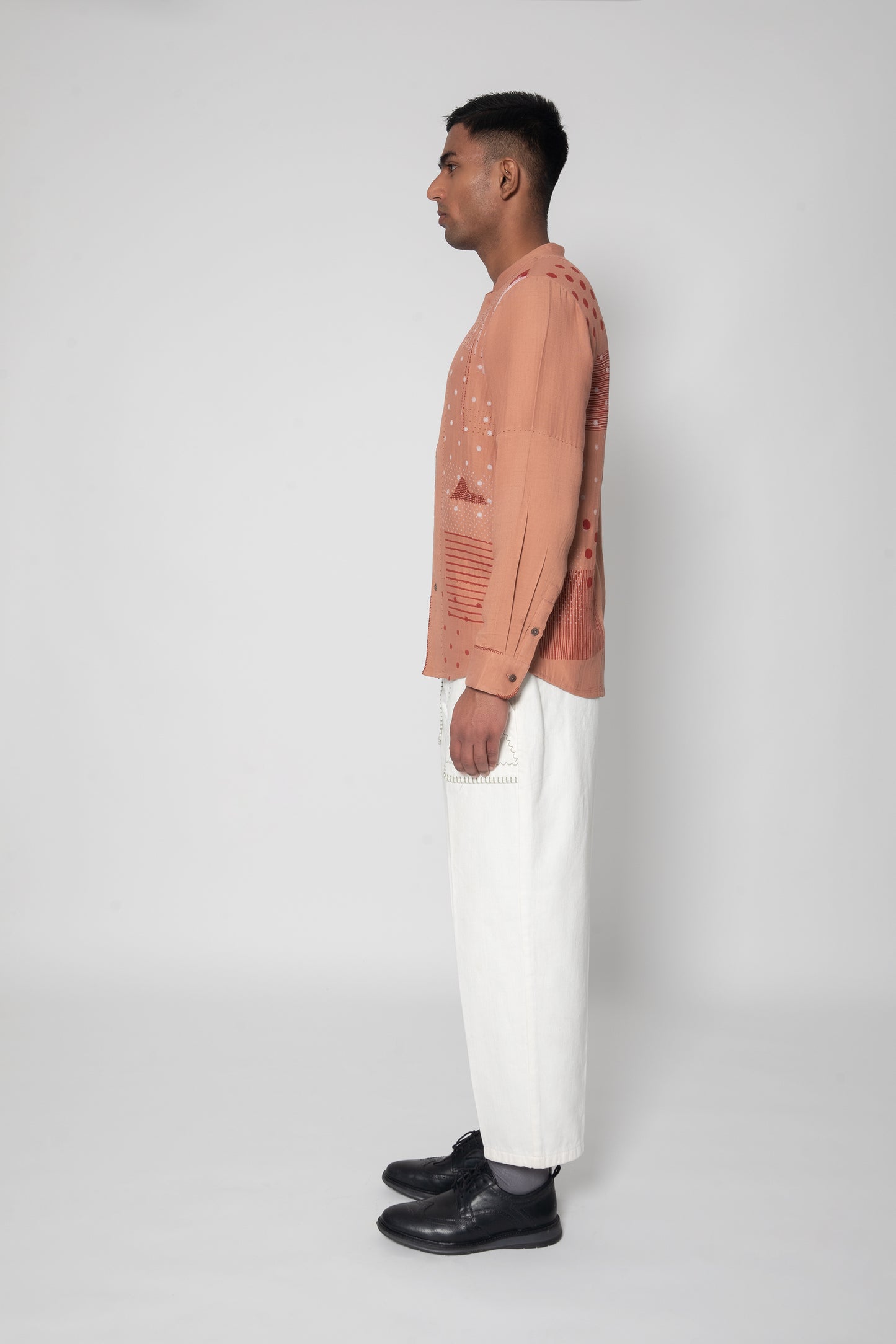 Printed Whirling Dot Casual Shirt