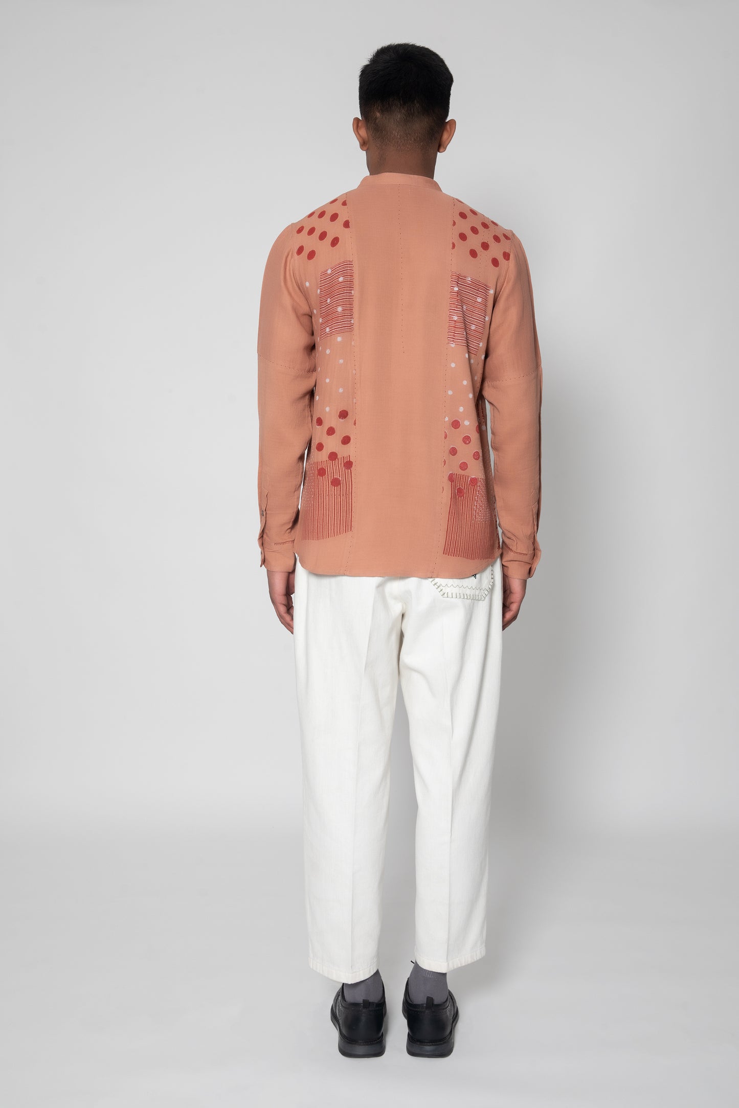 Printed Whirling Dot Casual Shirt