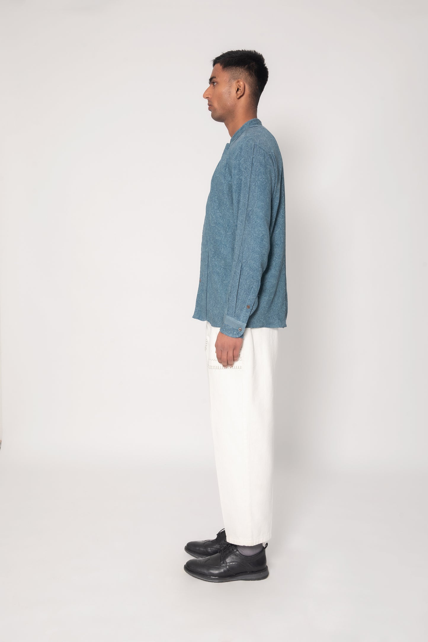Indigo Printed Neem Jaal Casual Shirt