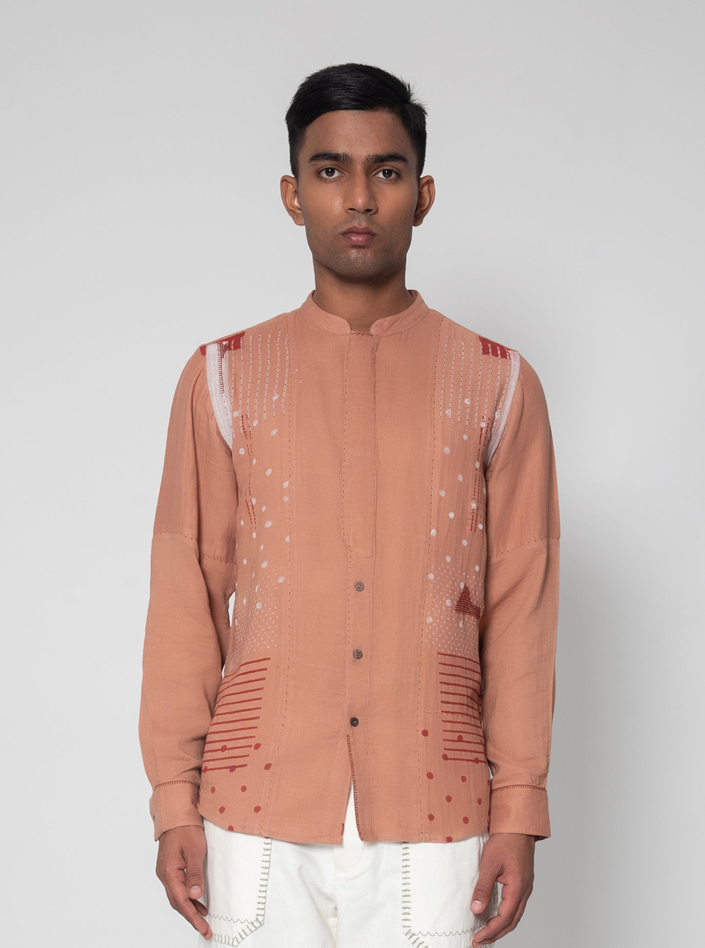 Printed Whirling Dot Casual Shirt