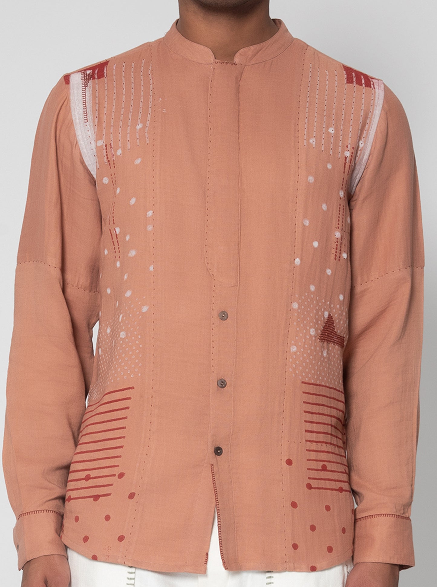 Printed Whirling Dot Casual Shirt