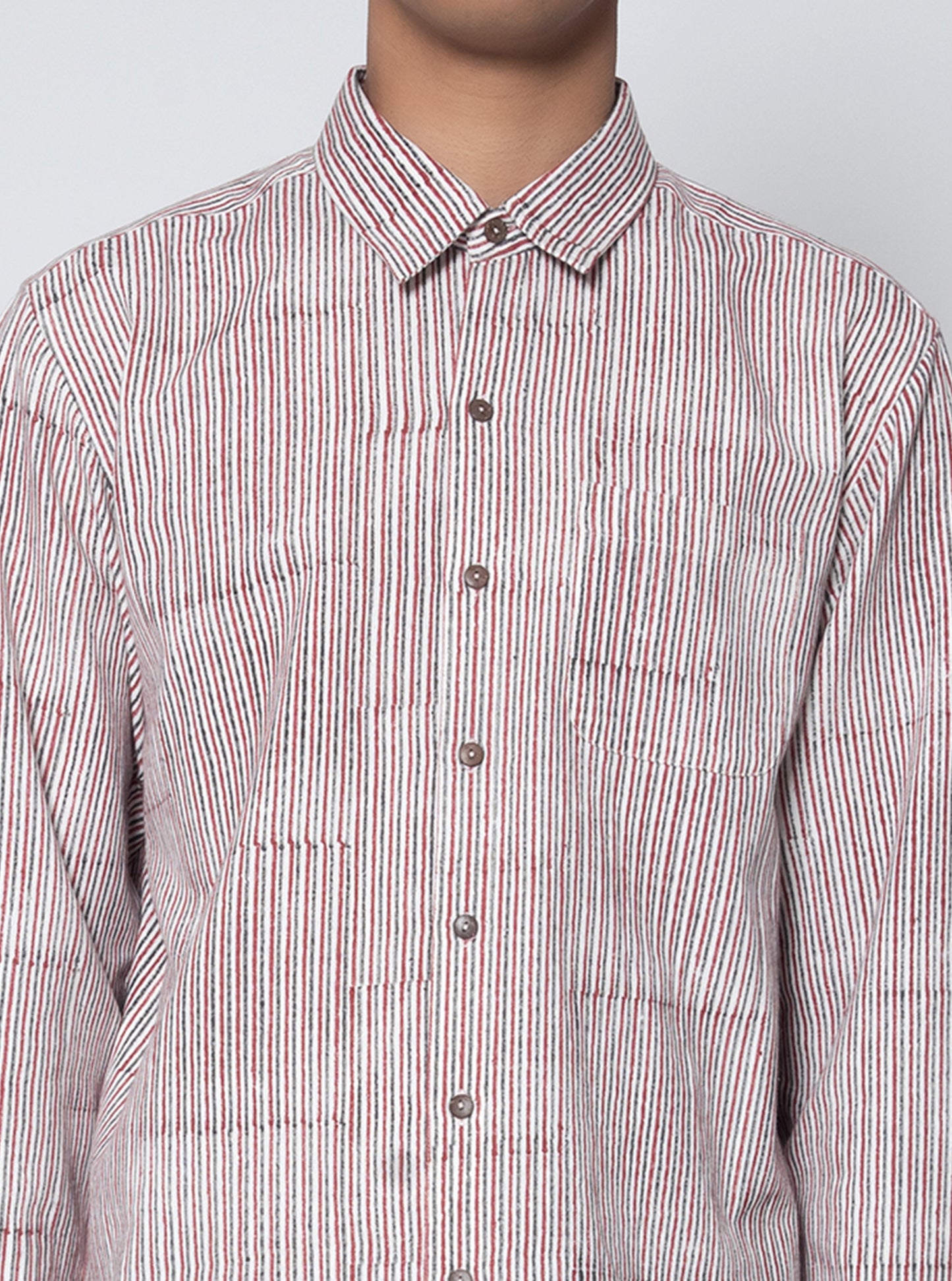 Printed Pencil Stripe Casual Shirt